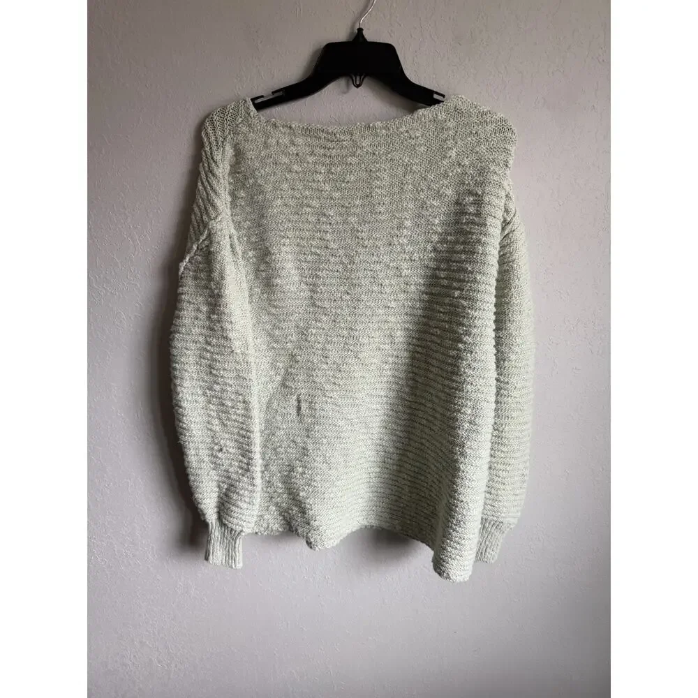 Free People Menace Oversize Knit Mint Green Crewneck Sweater Womens S
